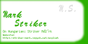 mark striker business card